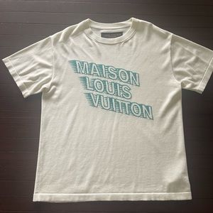 Authentic Mens Louis Vuttion Cream Maison Knit T-Shirt Size US (Small)